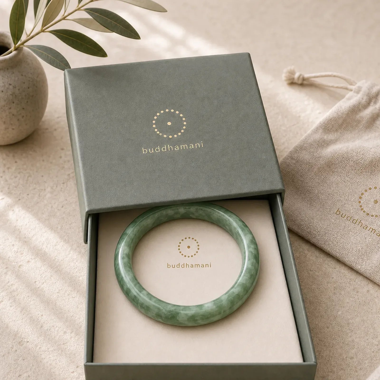 FREE Today: Luck and Prosperity Natural Jade Simple Design Cuff Bangle Bracelet featuring Jade