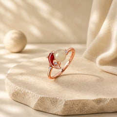 FREE Today: Luck and Success Copper Koi Fish Pearl Inspired Adjustable Ring featuring Copper, Koi Fish, Pearl