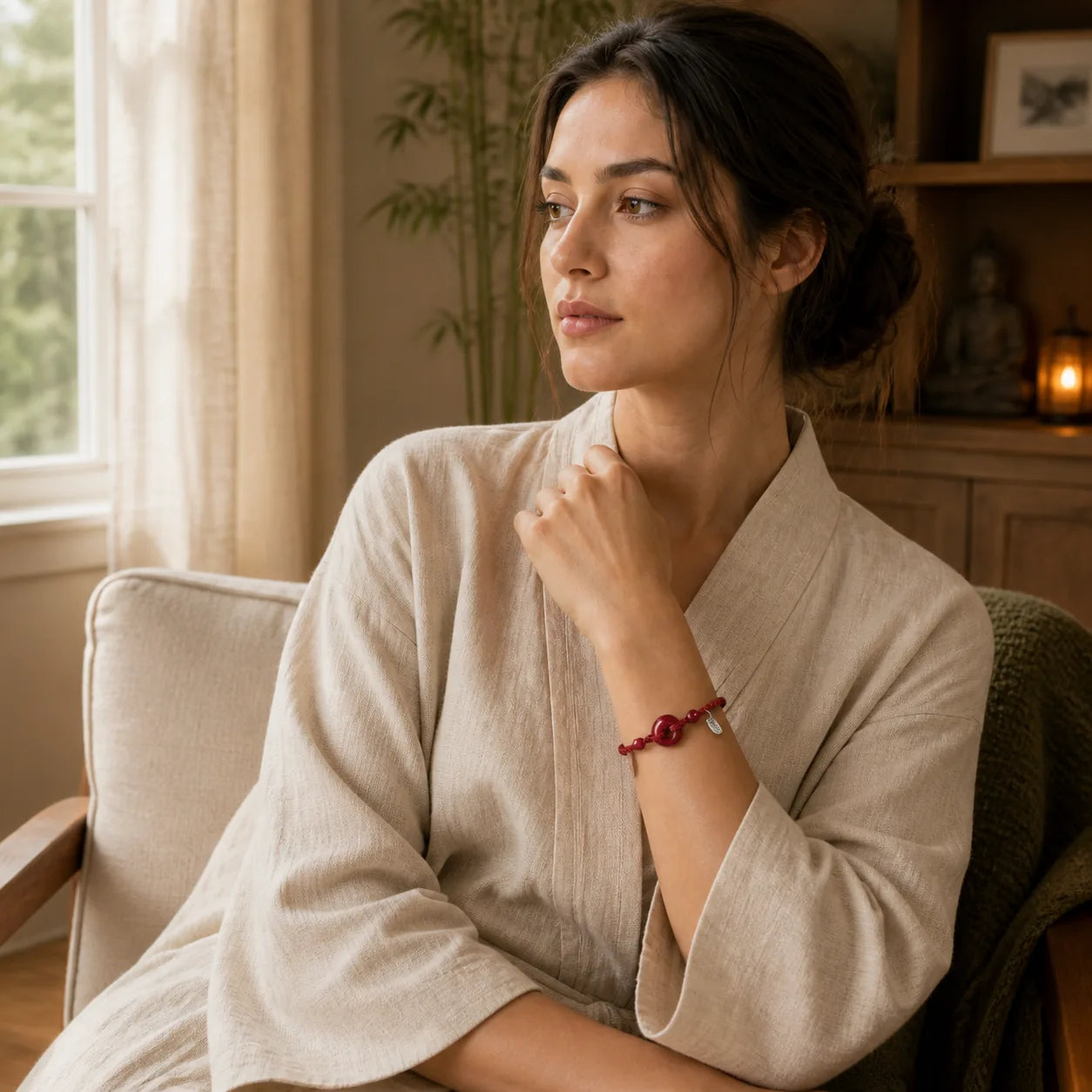 FREE Today: May You Be Healthy and Safe Cinnabar Bracelet Anklet featuring Cinnabar
