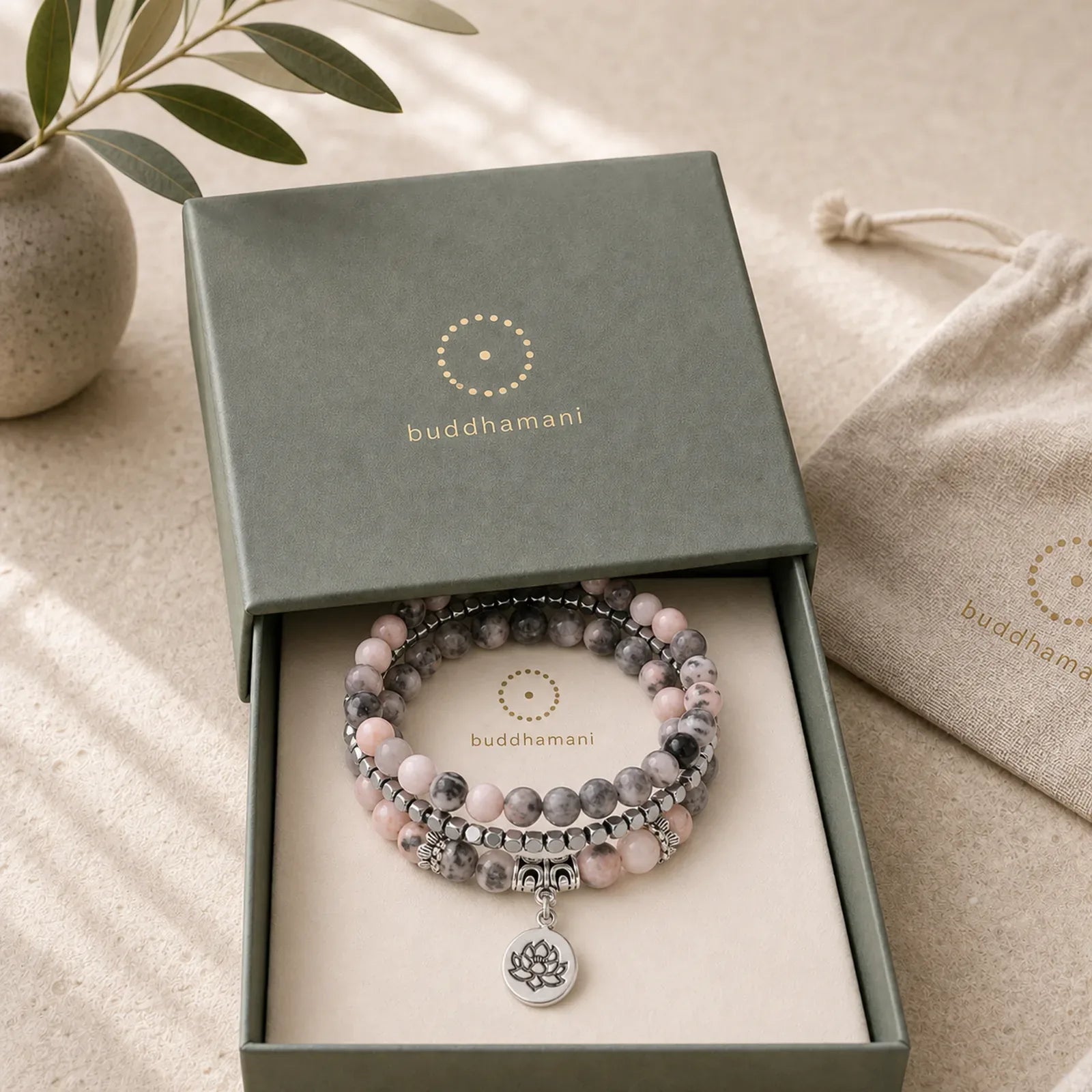 FREE Today: New Beginning and Motivating 3Pcs Zebra Jasper Lotus Enlightenment Beaded Bracelet featuring Zebra Jasper, Lotus
