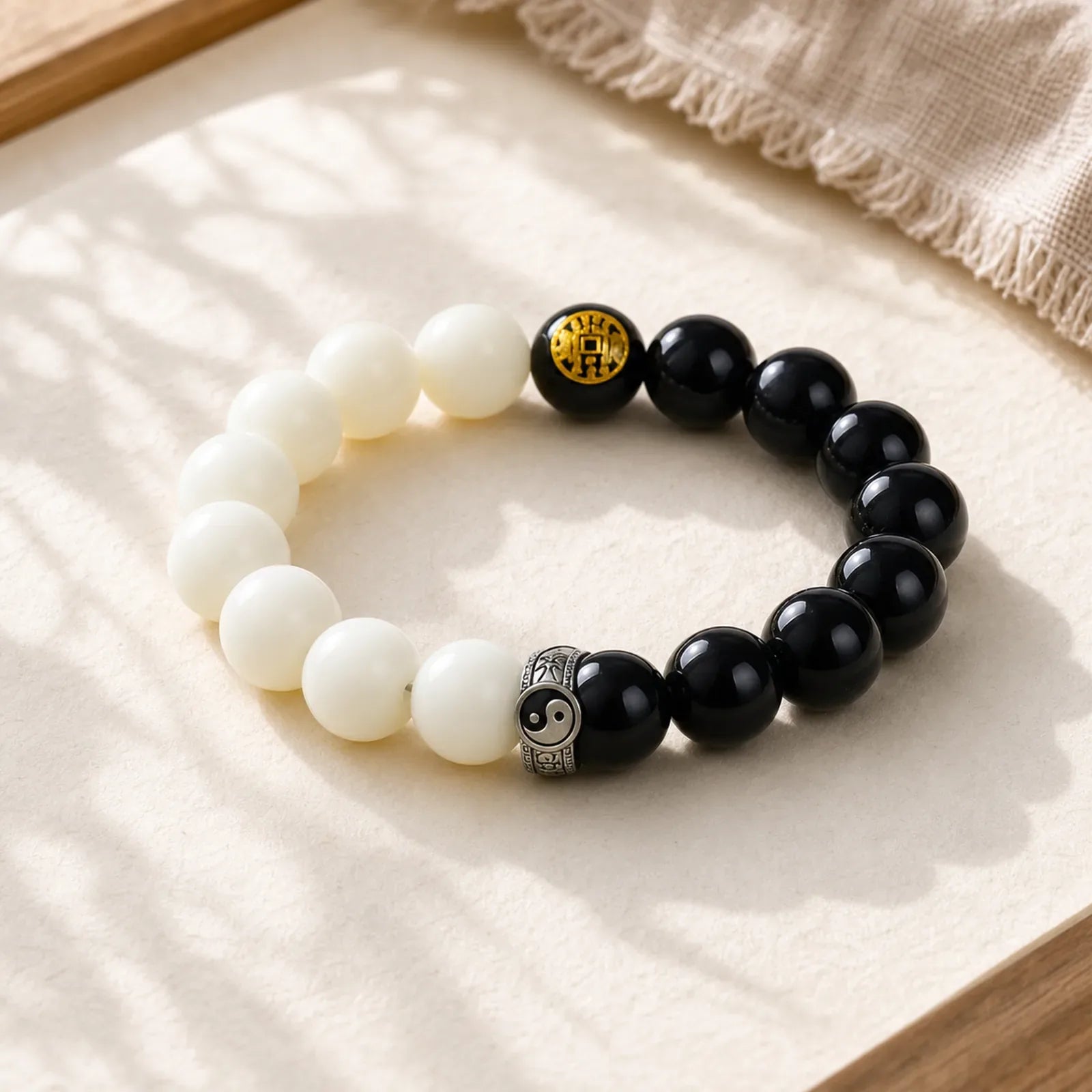 FREE Today: Peace Strength Black Obsidian Bodhi Seed Yin Yang Nine-Character Mantra Mountain Ghosts Spend Money Bracelet featuring Black Obsidian, Bodhi Seed