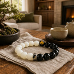 FREE Today: Peace Strength Black Obsidian Bodhi Seed Yin Yang Nine-Character Mantra Mountain Ghosts Spend Money Bracelet featuring Black Obsidian, Bodhi Seed