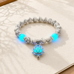 FREE Today: Positive Thinking Tibetan Turquoise Glowstone Luminous Bead Lotus Protection Bracelet featuring Turquoise, Glowstone, Lotus