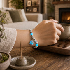 FREE Today: Positive Thinking Tibetan Turquoise Glowstone Luminous Bead Lotus Protection Bracelet featuring Turquoise, Glowstone, Lotus