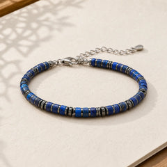FREE Today: Positive and Self Care Natural Lapis Lazuli Amethyst Frosted Stone Bead Bracelet featuring Amethyst, Frosted Stone