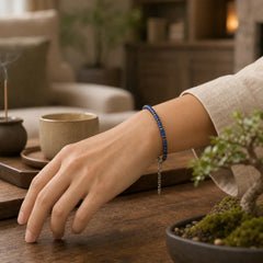 FREE Today: Positive and Self Care Natural Lapis Lazuli Amethyst Frosted Stone Bead Bracelet featuring Amethyst, Frosted Stone
