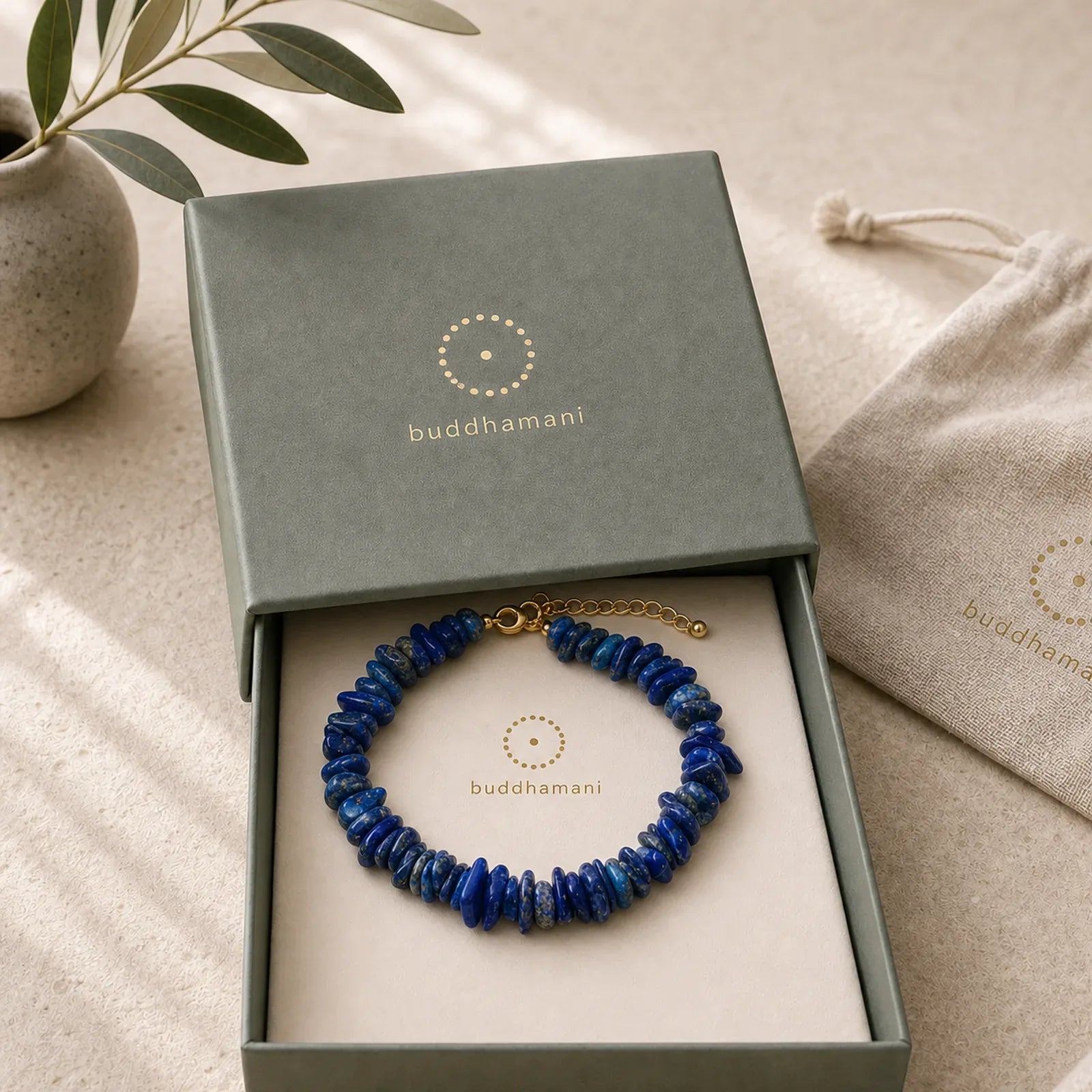 FREE Today: Positive and Serenity Natural Irregular Design Lapis Lazuli Lazurite Bracelet featuring Lapis Lazuli (Lazurite)