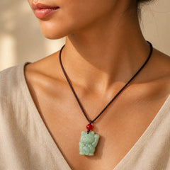 FREE Today: Prosperity and Abundance Lucky Cat Jade Necklace Pendant featuring Jade