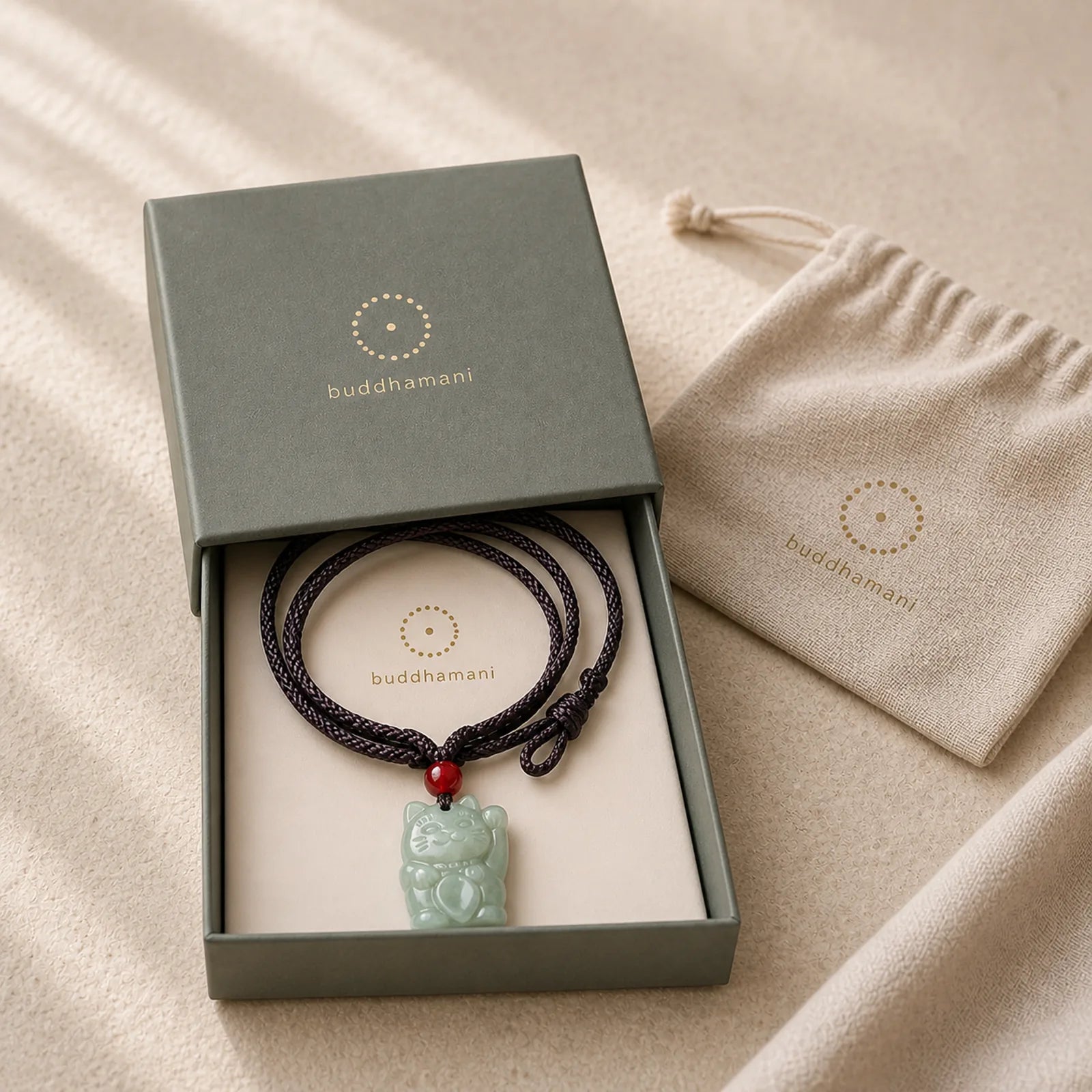 FREE Today: Prosperity and Abundance Lucky Cat Jade Necklace Pendant featuring Jade