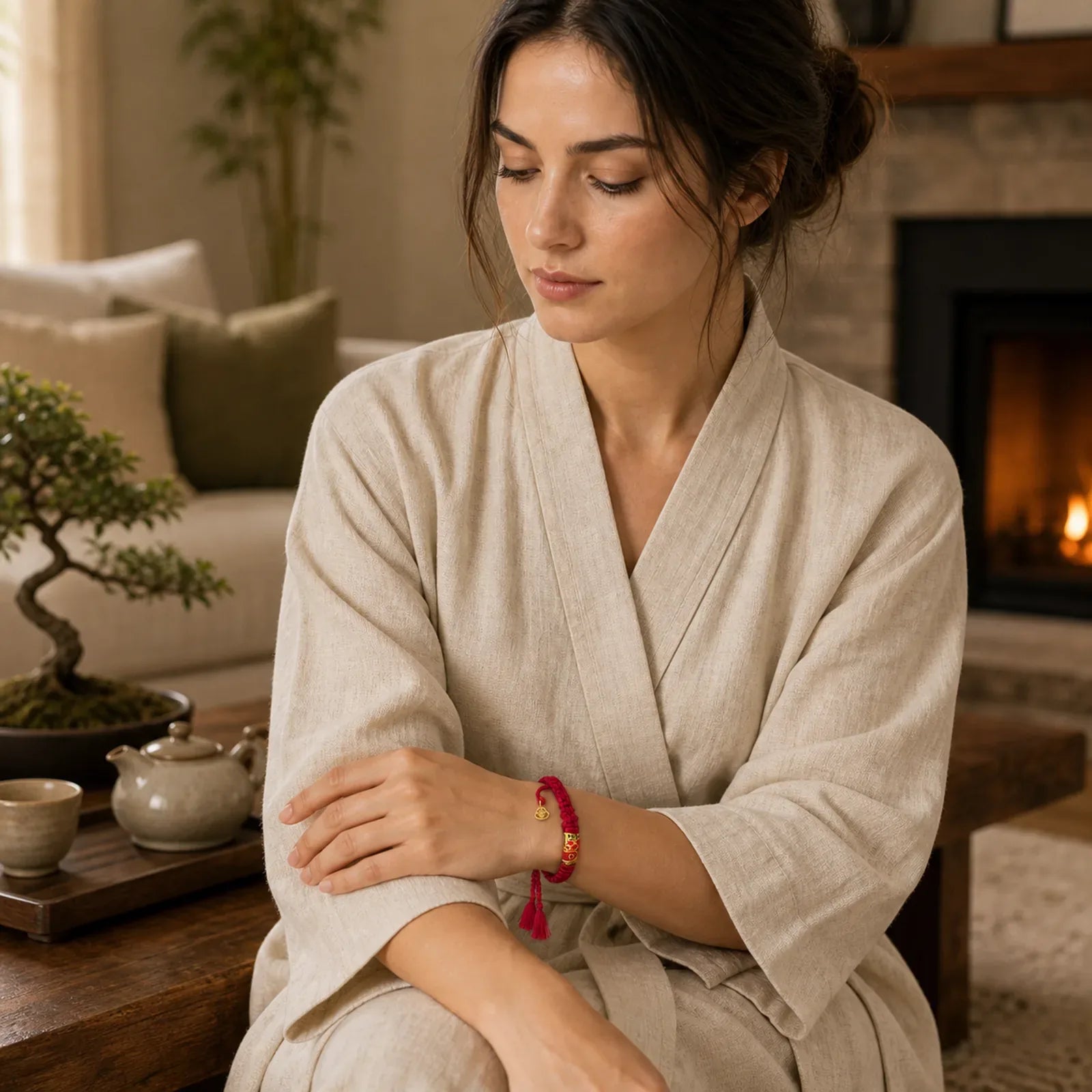 FREE Today: Prosperity and Connection Alloy Koi Fish Gourd Pendant Retro Double-Strand String Bracelet featuring Koi Fish