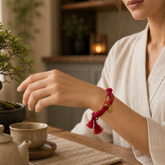 FREE Today: Prosperity and Connection Alloy Koi Fish Gourd Pendant Retro Double-Strand String Bracelet featuring Koi Fish