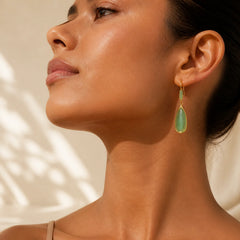 FREE Today: Prosperity and Luck Jade Teardrop Vintage Gold Tone Earrings featuring Jade