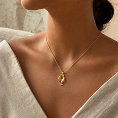 FREE Today: Prosperity and Wealth Double Koi Fish 24k Gold Plated Brass Chain Necklace Pendant featuring Koi Fish