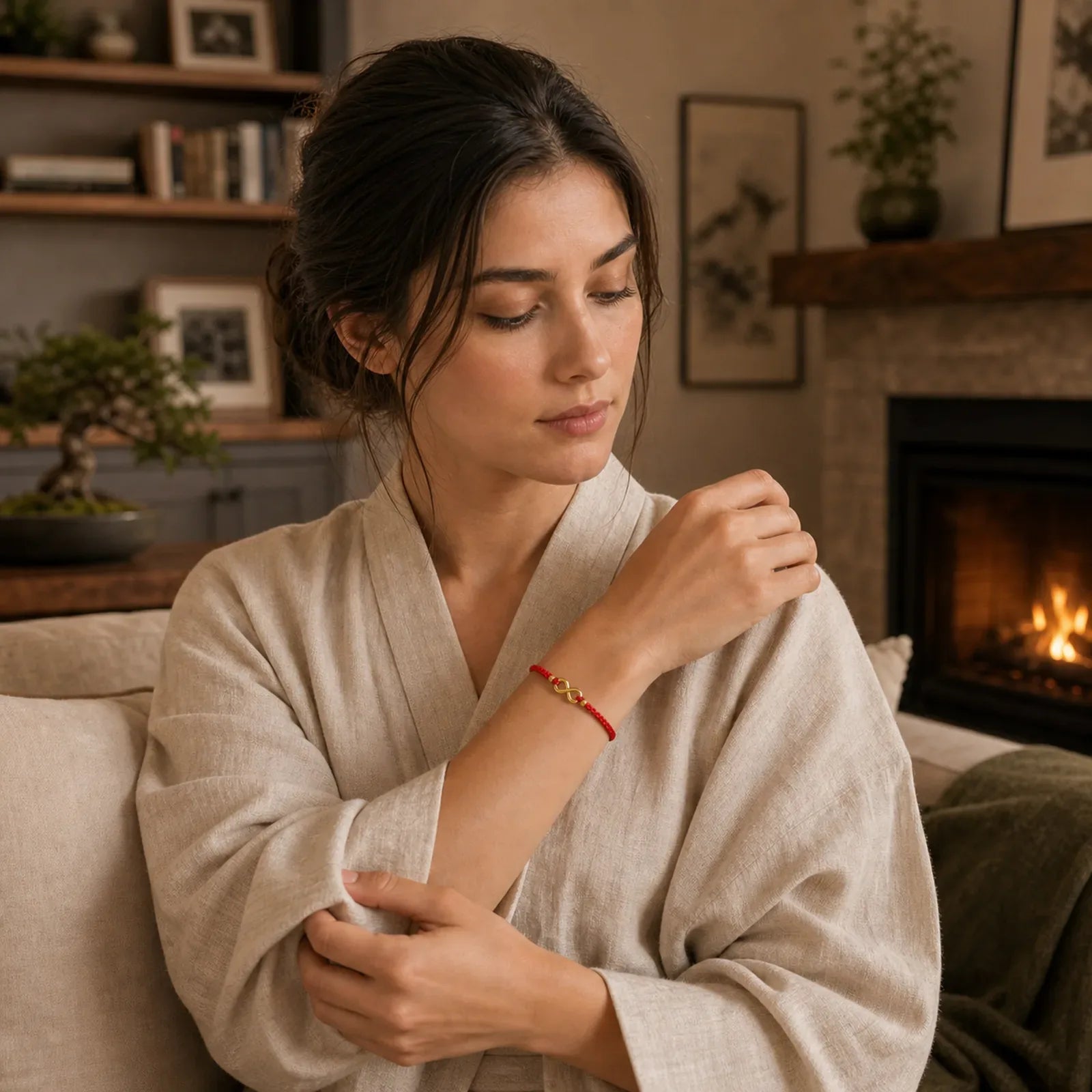 FREE Today: Protection Connection Infinity Charm Brass Red String Adjustable Bracelet featuring Red String