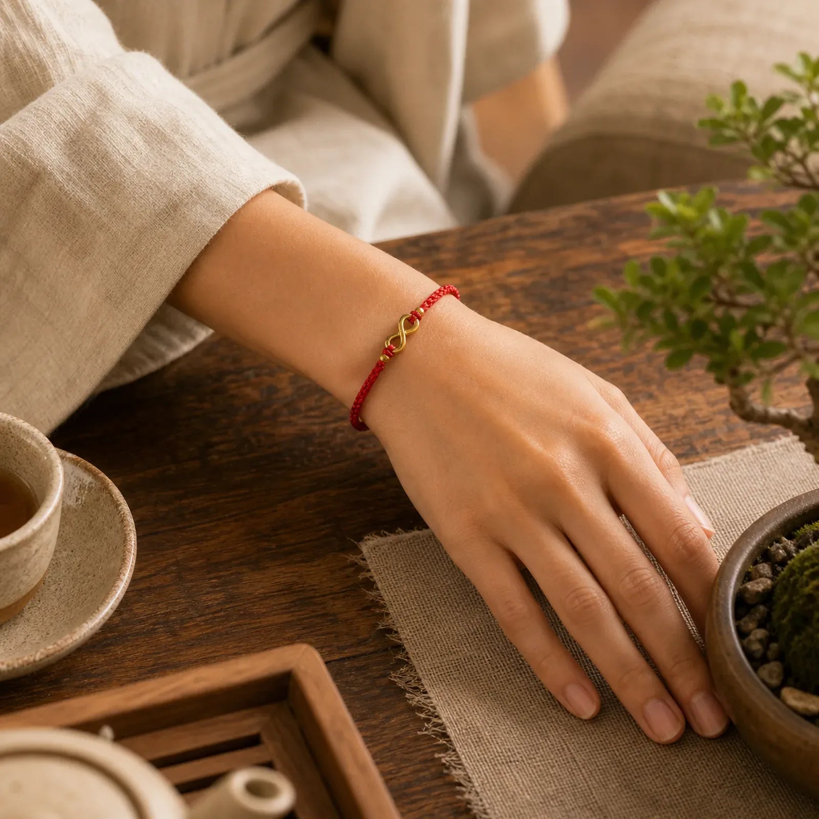FREE Today: Protection Connection Infinity Charm Brass Red String Adjustable Bracelet featuring Red String