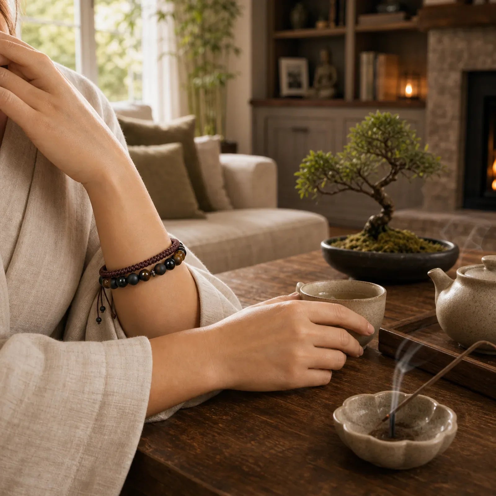 FREE Today: Protection and Courage 2Pcs Natural Tiger Eye Black Obsidian String Bracelet featuring Tiger Eye, Black Obsidian
