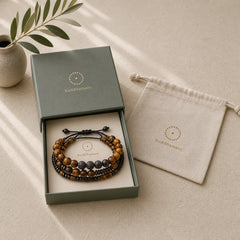 FREE Today: Protection and Strength 3Pcs Tiger Eye Lava Rock Bracelet Set featuring Tiger Eye, Lava Rock