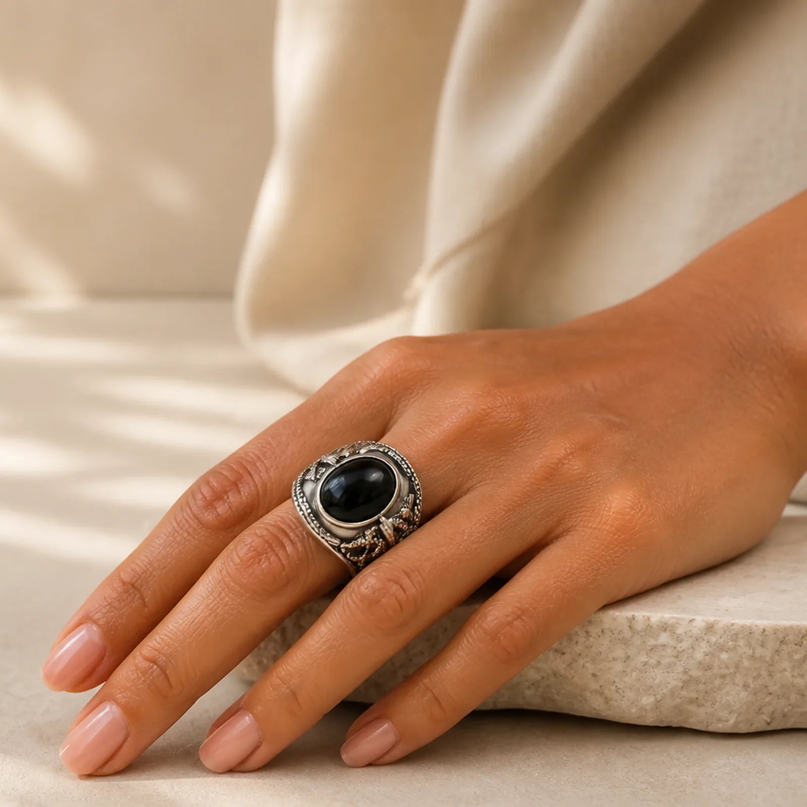FREE Today: Purification and Fulfillment Black Obsidian Dragon Open Ring featuring Black Obsidian, Dragon