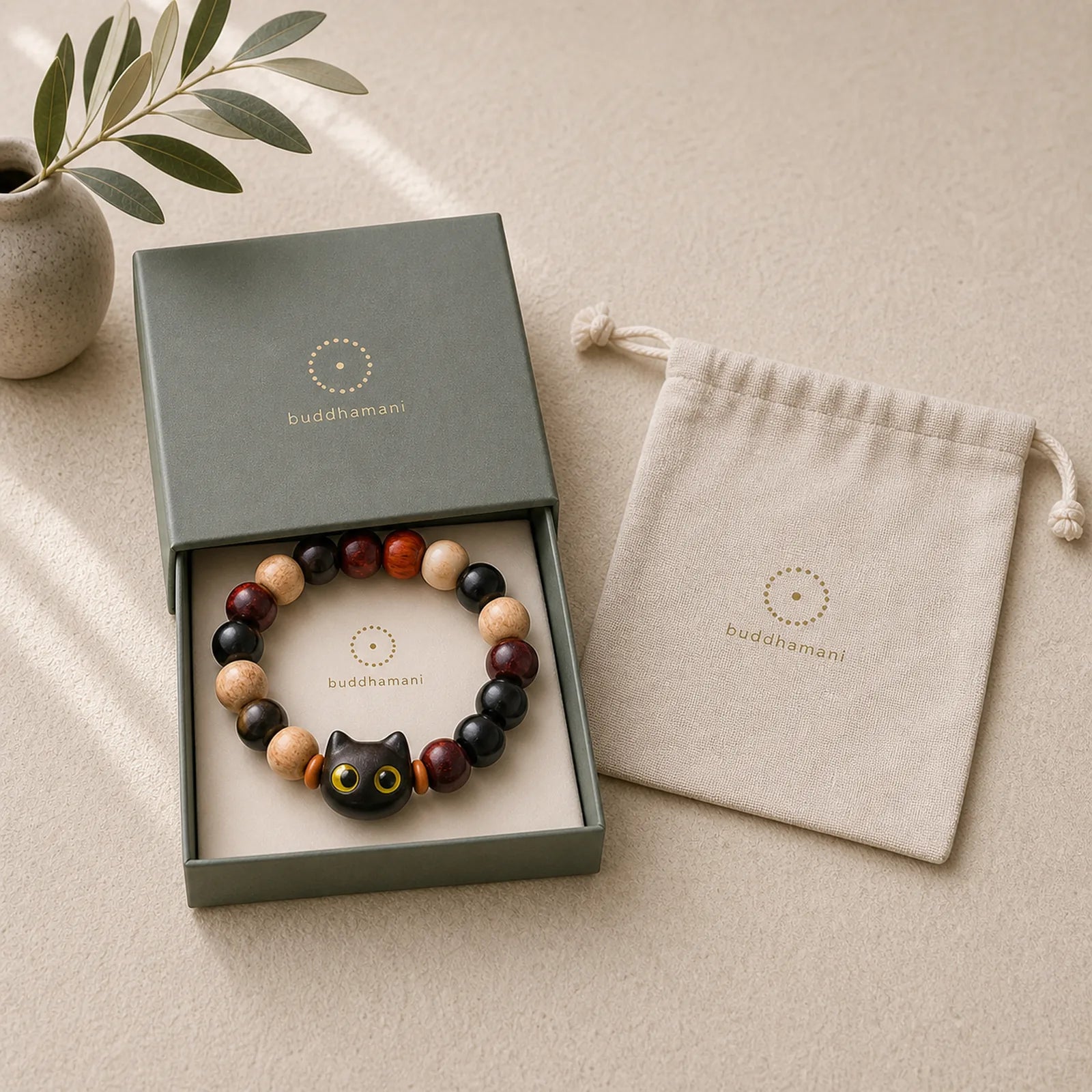 FREE Today: Release Mood Red Sandalwood Ebony Wood Cute Cat Calm Bracelet featuring Red Sandalwood, Sandalwood, Ebony Wood