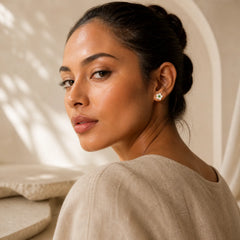 FREE Today: Release Negativity White Jade Flower Blessing Stud Earrings featuring White Jade, Jade