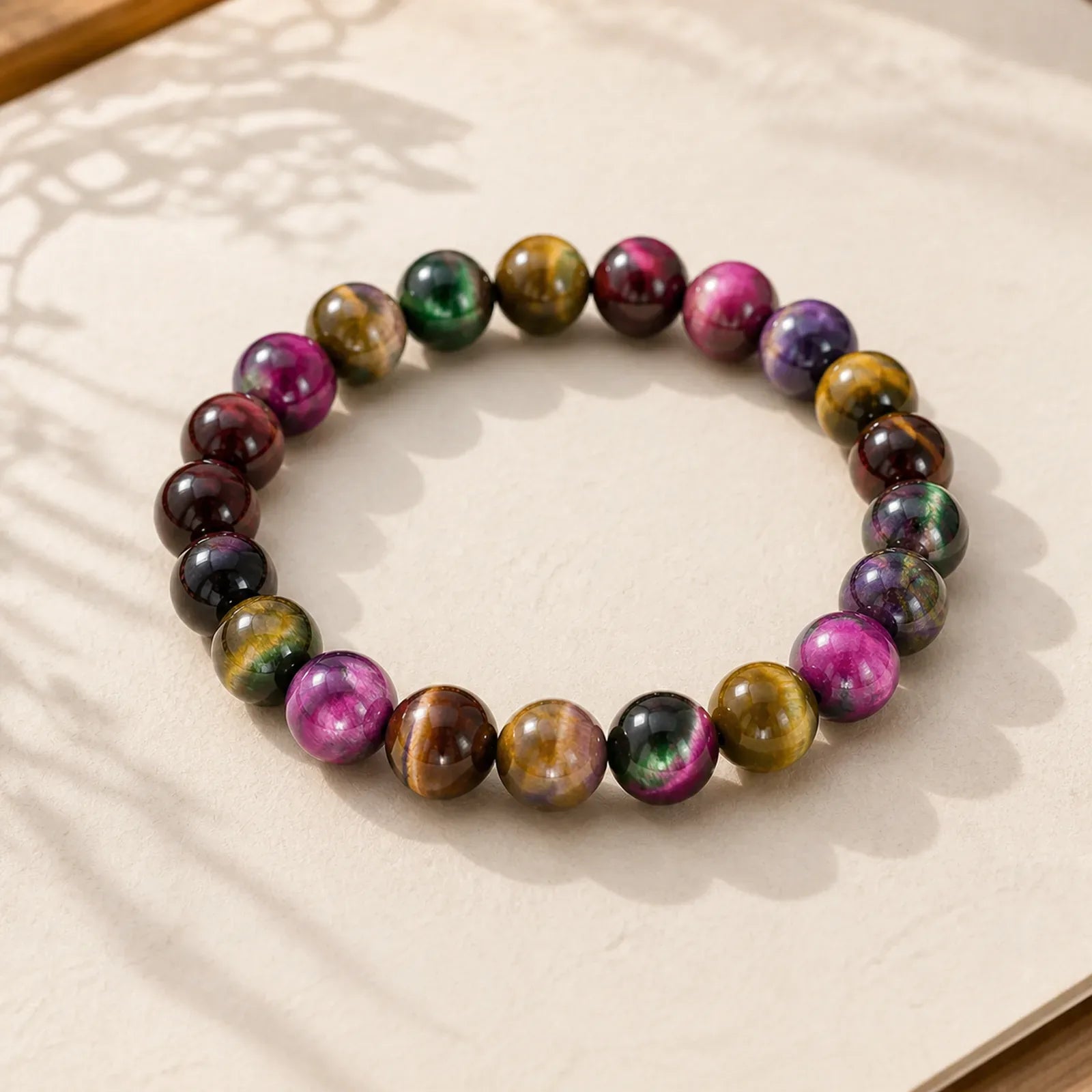 FREE Today: Self Confidence and Protection Red Tiger Eye Colorful Bead Bracelet featuring Red Tiger Eye, Tiger Eye