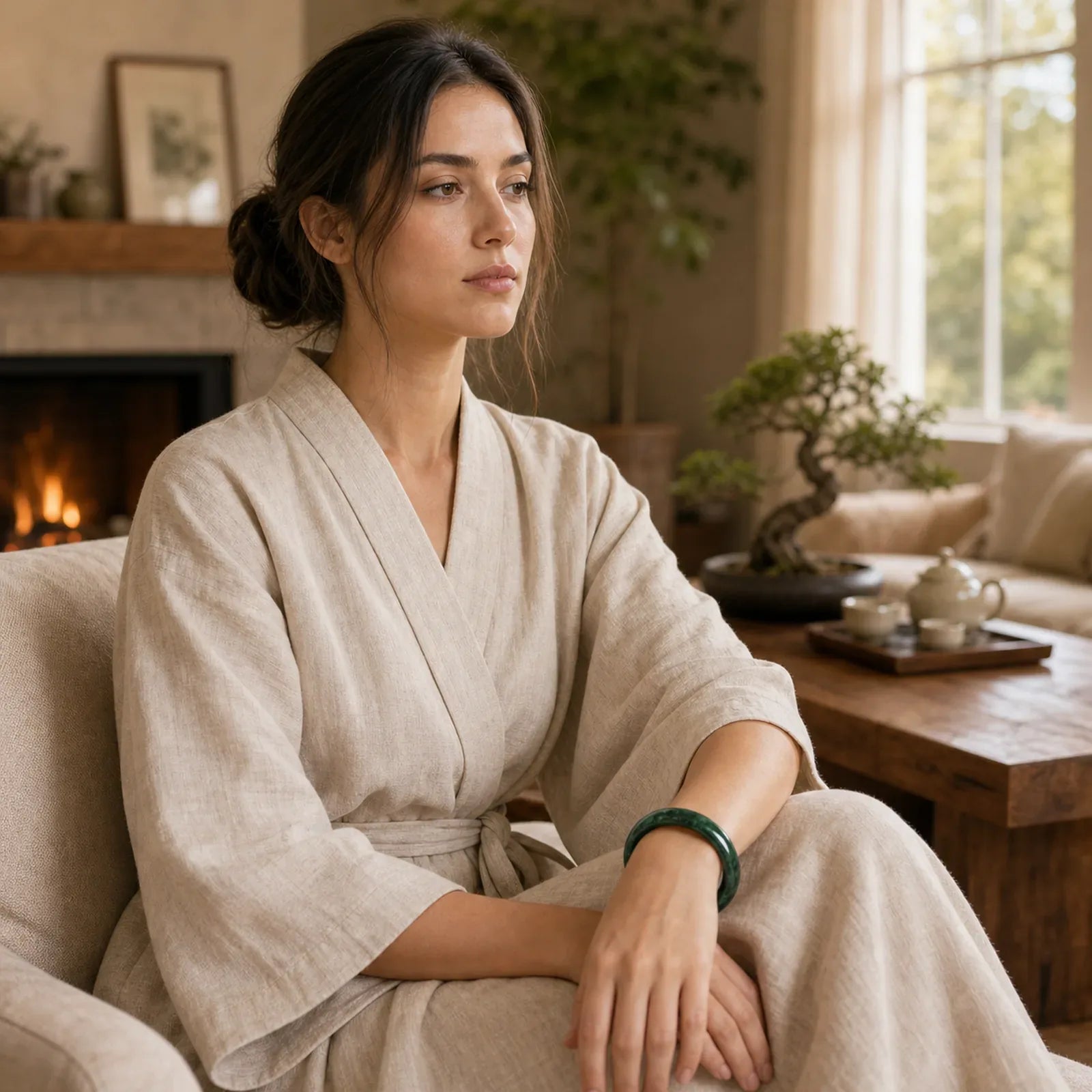 FREE Today: Self-confidence and Protection Nanyang Black-Green Jade Cuff Bangle Bracelet featuring Nanyang Black-Green Jade, Green Jade, Jade