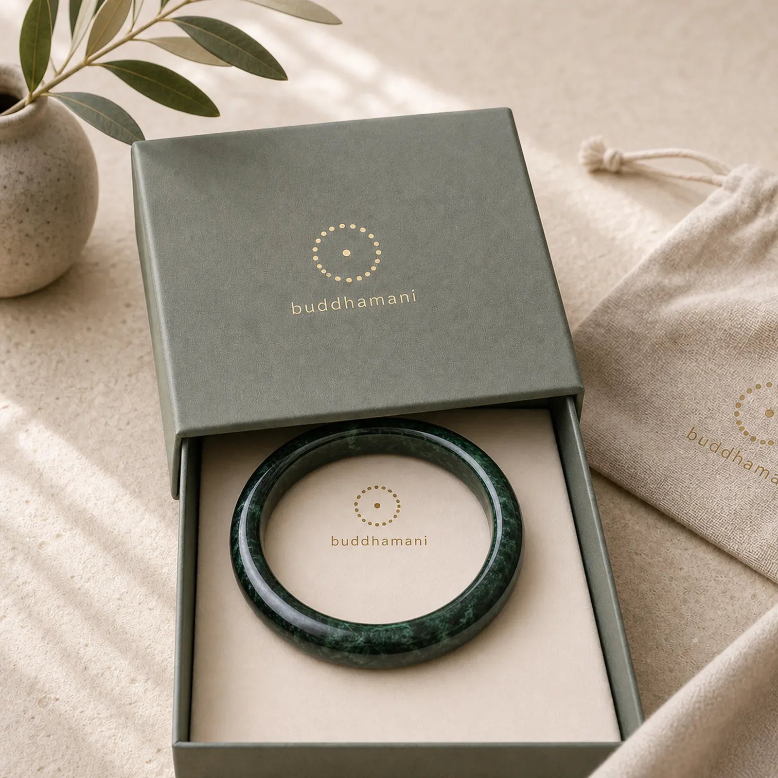 FREE Today: Self-confidence and Protection Nanyang Black-Green Jade Cuff Bangle Bracelet featuring Nanyang Black-Green Jade, Green Jade, Jade
