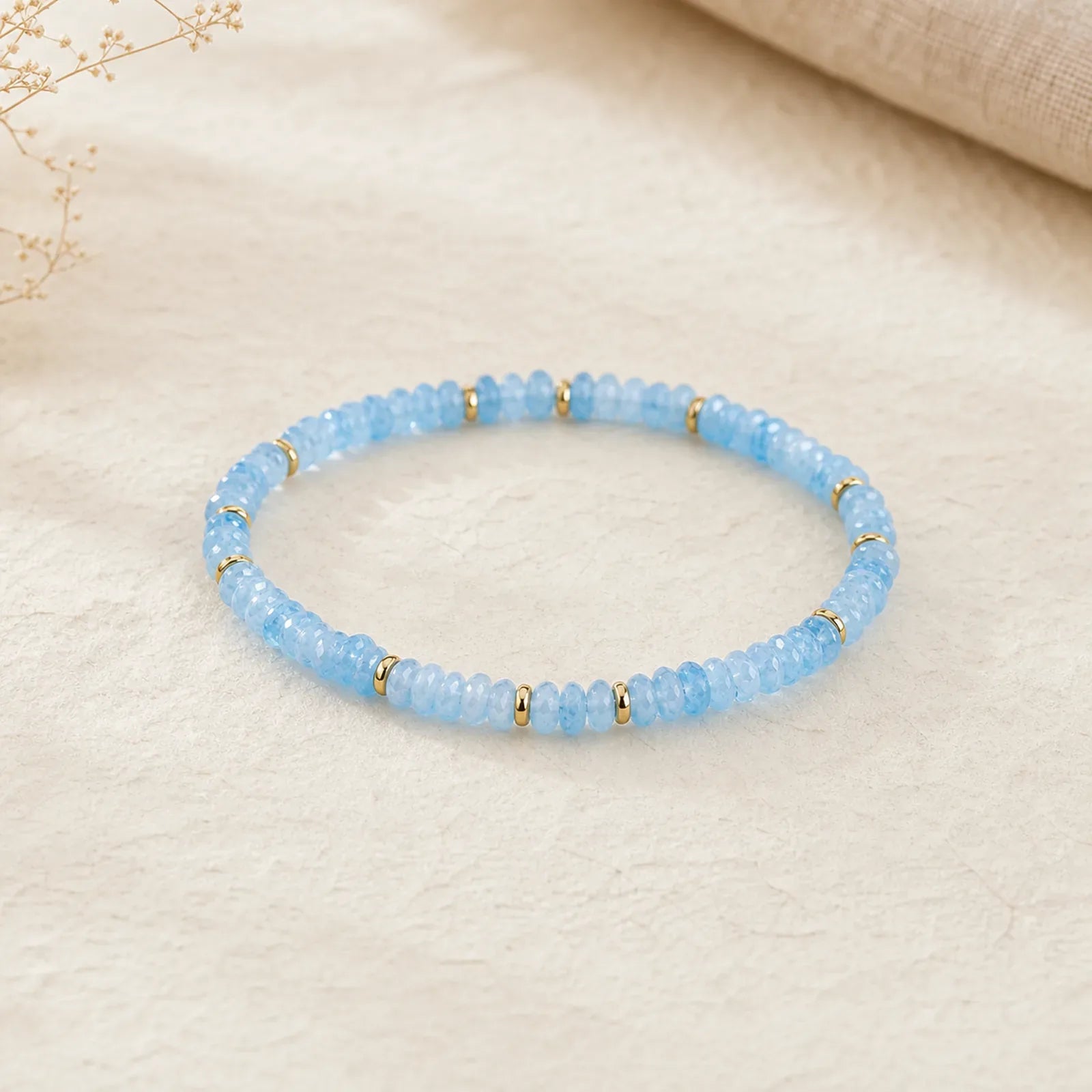 FREE Today: Serenity and Healing Natural Aquamarine Fine 4mm Bead Pearl Bracelet featuring Aquamarine, Pearl