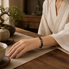 FREE Today: Serenity and Support Lapis Lazuli Black Onyx Cube Bead Bracelet featuring Black Onyx