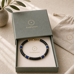 FREE Today: Serenity and Support Lapis Lazuli Black Onyx Cube Bead Bracelet featuring Black Onyx