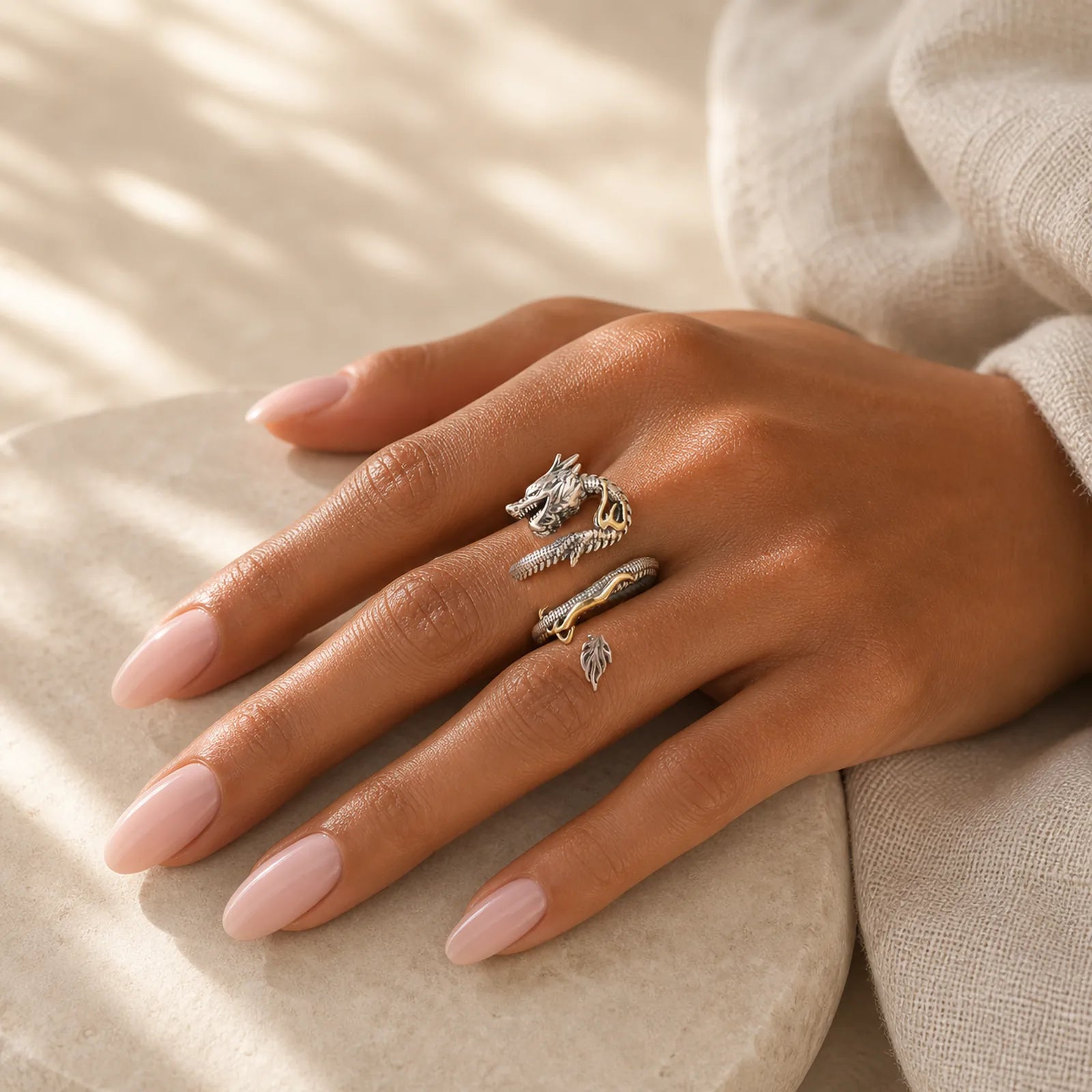 FREE Today: Strength And Wisdom Vintage Dragon Pattern Ring featuring Dragon
