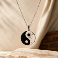 FREE Today: Strength and Fulfillment Natural Black Obsidian White Turquoise Yin Yang Tai Chi Necklace featuring Black Obsidian, White Turquoise, Turquoise