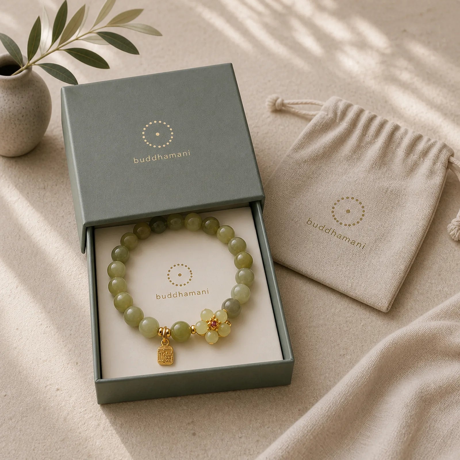 FREE Today: Success Jade Flower Fu Lucky Bracelet featuring Jade