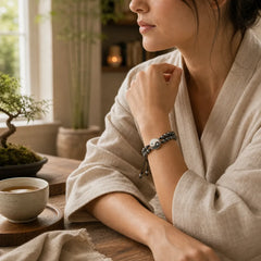 FREE Today: Support and Powerful Yin Yang Hematite Frosted Stone Lava Rock Bracelet featuring Hematite, Frosted Stone, Lava Rock