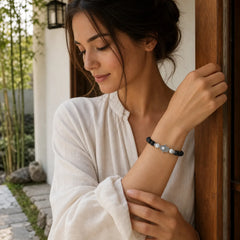 FREE Today: Support and Protection Lava Rock Hamsa Palm Handcrafted Round Bracelet featuring Lava Rock
