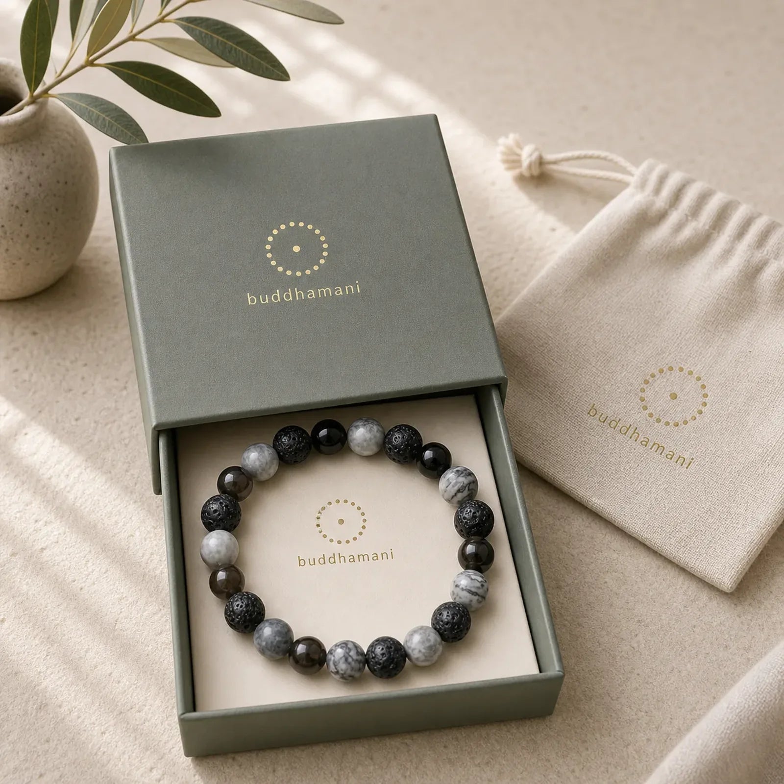 FREE Today: Support and Strength Black Obsidian Lava Rock Picasso Jasper Beads Bracelet featuring Black Obsidian, Lava Rock, Picasso Jasper