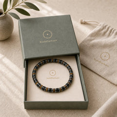 FREE Today: Transformation and Strength Black Obsidian Hematite Ethnic Flat Bead Bracelet featuring Black Obsidian, Hematite