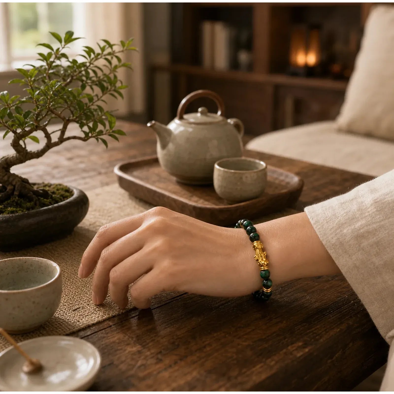 FREE Today: Wealth and Courage Various Color Tiger Eye Beads Pixiu Bracelet featuring Tiger Eye, Pixiu