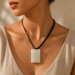 FengShui Lord Guan Protection Necklace Pendant (Extra 30% Off | USE CODE: FS30) featuring Lord Guan, Om, Cyan Jade