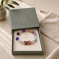 FengShui PiXiu Amethyst Luck Bracelet featuring Pixiu, Amethyst