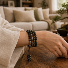 Golden Obsidian Energy Bracelet Necklace featuring Golden Obsidian, Obsidian, Tiger Eye