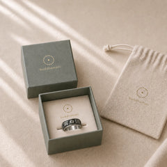 Letter Words Balance Calm Titanium Steel Rotatable Ring (Extra 30% Off | USE CODE: FS30) featuring Titanium Steel