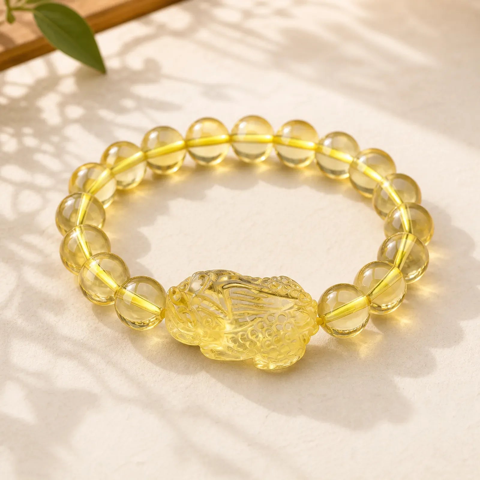 Natural Citrine Pi Xiu Stretch Bracelet featuring Citrine, Pixiu