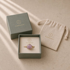 Natural Crystal Gemstone Amethyst Adjustable Ring (Extra 30% Off | USE CODE: FS30) featuring Amethyst, Fluorite, Clear Quartz / White Crystal