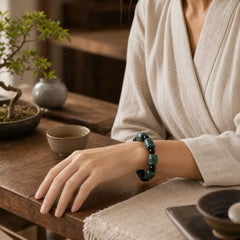 Natural Cyan Jade Cure Bracelet featuring Cyan Jade, Jade