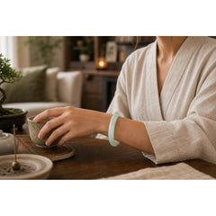 Natural Jade Luck Healing Bangle Bracelet featuring Jade