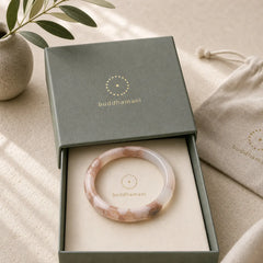 Natural Sakura Agate Peace Bracelet Bangle featuring Sakura Agate