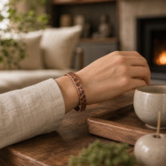 Rustic Copper Balance Magnetic Adjustable Cuff Bracelet featuring Copper