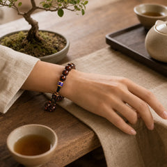 Tibetan Dragon Vein Agate Healing Bracelet featuring Dragon, Dragon Vein Agate