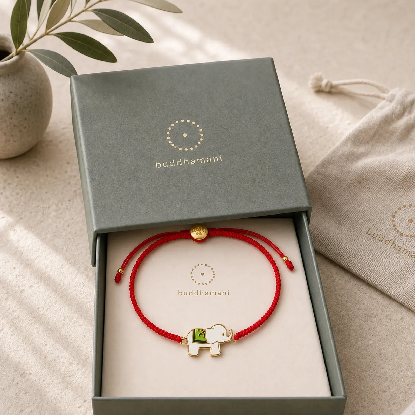 Tibetan Handmade 925 Sterling Silver Lucky Elephant Red String Bracelet (Extra 30% Off | USE CODE: FS30) featuring Silver, Red String, Elephant Symbol